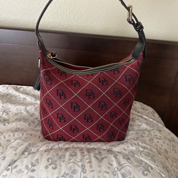 Dooney & Bourke Red Signature Fabric Bag - Picture 2 of 5